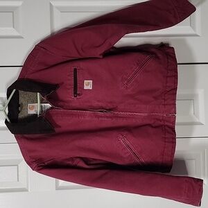 Carhartt Women's Burgundy Jacket with Black Collar